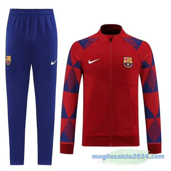 Set Completo Ropa Deportiva Con Cremallera Larga Barcelona 2022 2023 Azul Rosso Poco Prezzo