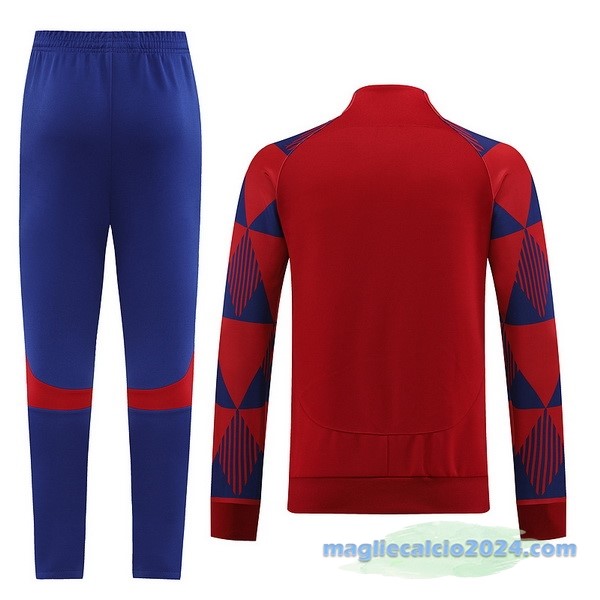 Set Completo Ropa Deportiva Con Cremallera Larga Barcelona 2022 2023 Azul Rosso Poco Prezzo