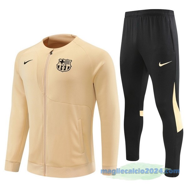 Set Completo Ropa Deportiva Con Cremallera Larga Barcelona 2022 2023 Giallo Nero Poco Prezzo