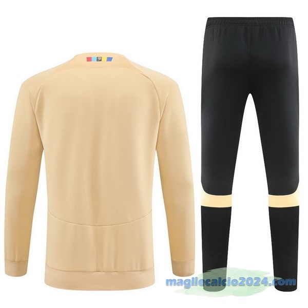 Set Completo Ropa Deportiva Con Cremallera Larga Barcelona 2022 2023 Giallo Nero Poco Prezzo