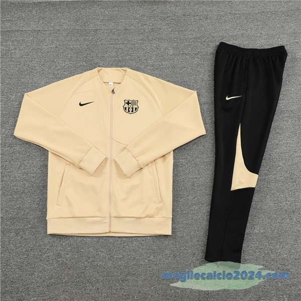 Set Completo Ropa Deportiva Con Cremallera Larga Barcelona 2022 2023 Giallo Nero Poco Prezzo