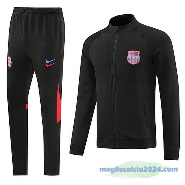 Set Completo Ropa Deportiva Con Cremallera Larga Barcelona 2022 2023 Nero Poco Prezzo