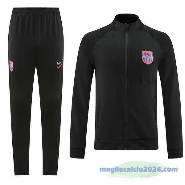 Set Completo Ropa Deportiva Con Cremallera Larga Barcelona 2022 2023 Nero Poco Prezzo