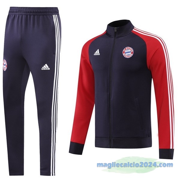 Set Completo Ropa Deportiva Con Cremallera Larga Bayern Múnich 2022 2023 Grigio Rosso Poco Prezzo