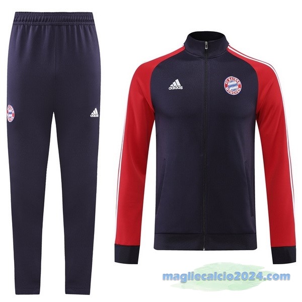 Set Completo Ropa Deportiva Con Cremallera Larga Bayern Múnich 2022 2023 Grigio Rosso Poco Prezzo
