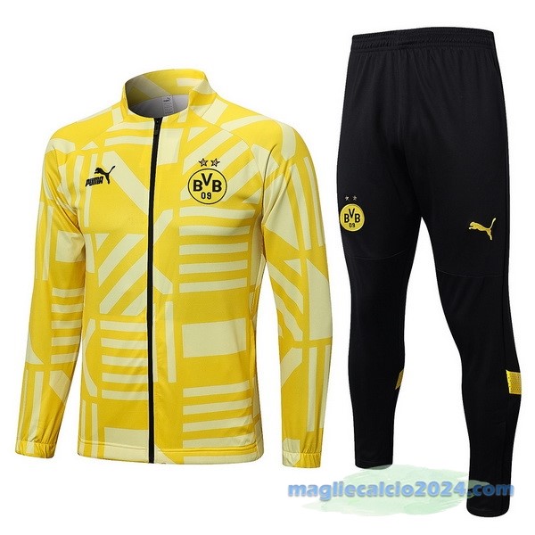 Set Completo Ropa Deportiva Con Cremallera Larga Borussia Dortmund 2022 2023 Giallo III Nero Poco Prezzo