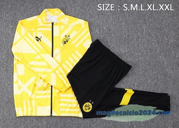 Set Completo Ropa Deportiva Con Cremallera Larga Borussia Dortmund 2022 2023 Giallo III Nero Poco Prezzo