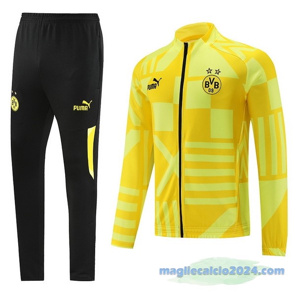 Set Completo Ropa Deportiva Con Cremallera Larga Borussia Dortmund 2022 2023 Giallo II Nero Poco Prezzo