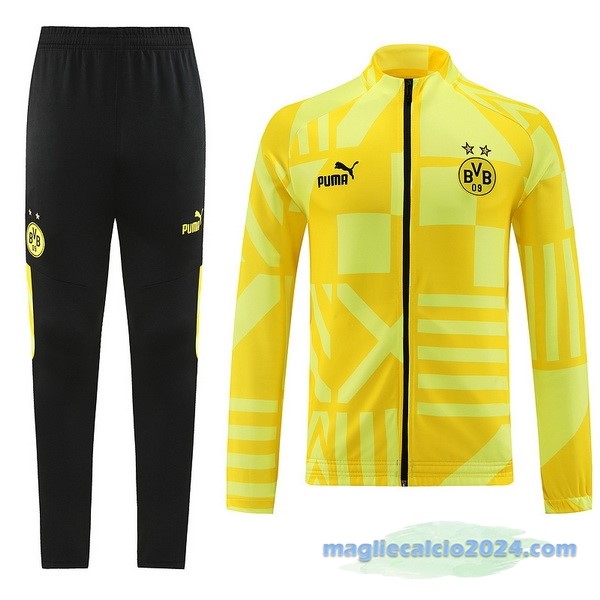 Set Completo Ropa Deportiva Con Cremallera Larga Borussia Dortmund 2022 2023 Giallo II Nero Poco Prezzo