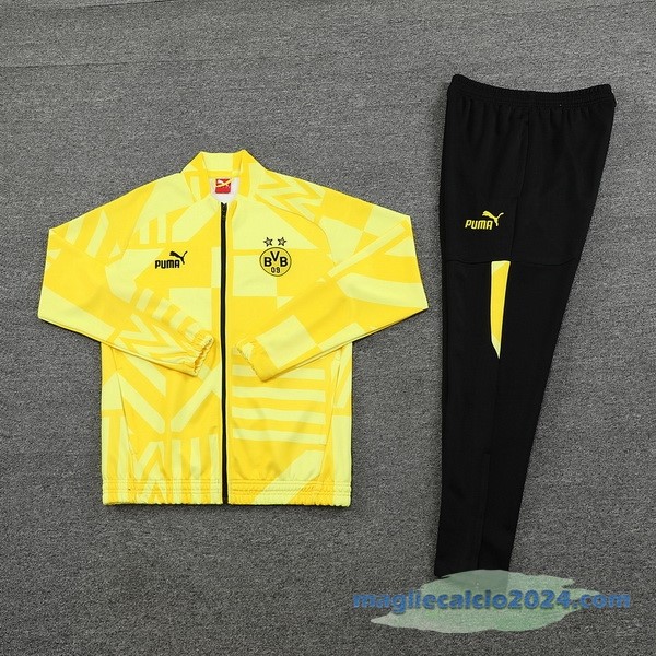 Set Completo Ropa Deportiva Con Cremallera Larga Borussia Dortmund 2022 2023 Giallo II Nero Poco Prezzo