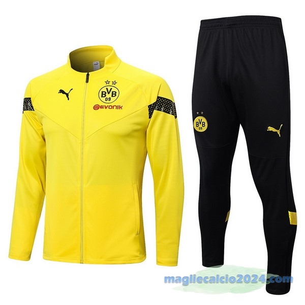 Set Completo Ropa Deportiva Con Cremallera Larga Borussia Dortmund 2022 2023 Giallo Nero Poco Prezzo