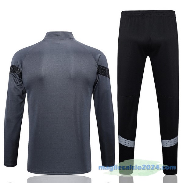 Set Completo Ropa Deportiva Con Cremallera Larga Borussia Dortmund 2022 2023 Grigio II Nero Poco Prezzo
