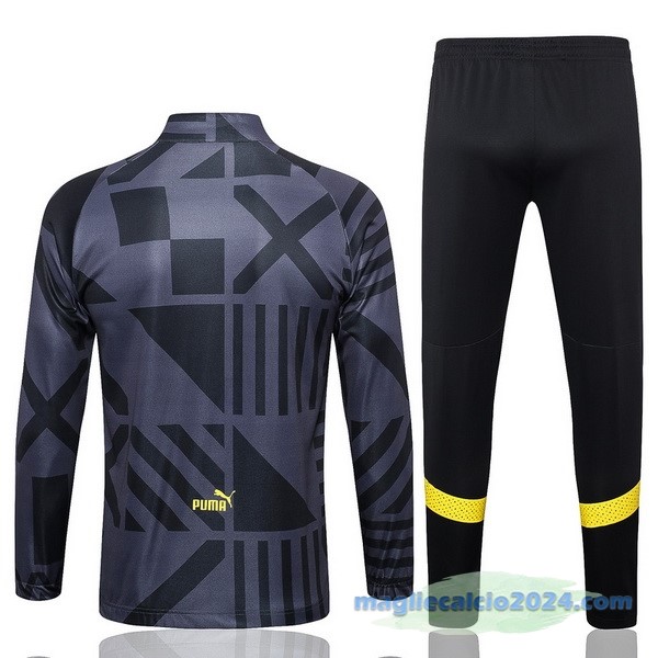 Set Completo Ropa Deportiva Con Cremallera Larga Borussia Dortmund 2022 2023 Grigio I Nero Poco Prezzo