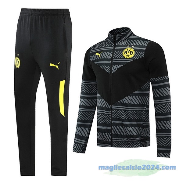 Set Completo Ropa Deportiva Con Cremallera Larga Borussia Dortmund 2022 2023 Grigio Nero Giallo Poco Prezzo