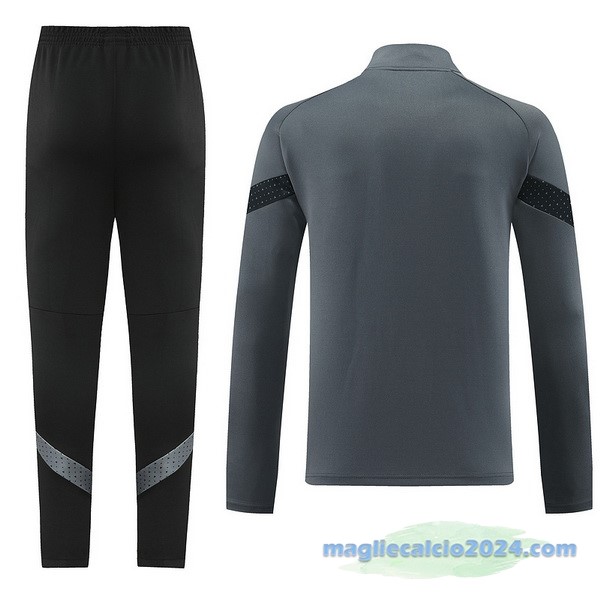 Set Completo Ropa Deportiva Con Cremallera Larga Borussia Dortmund 2022 2023 Grigio Nero Poco Prezzo