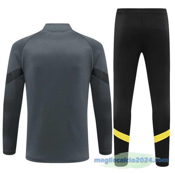 Set Completo Ropa Deportiva Con Cremallera Larga Borussia Dortmund 2022 2023 Grigio Poco Prezzo