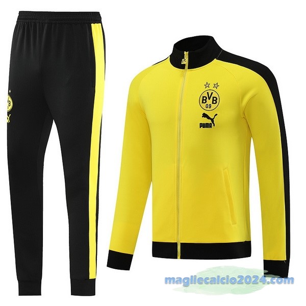 Set Completo Ropa Deportiva Con Cremallera Larga Borussia Dortmund 2023 2024 Giallo Nero Poco Prezzo