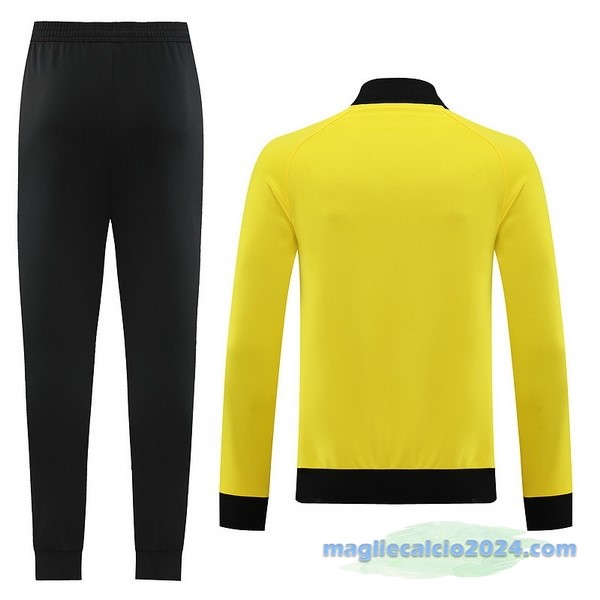 Set Completo Ropa Deportiva Con Cremallera Larga Borussia Dortmund 2023 2024 Giallo Nero Poco Prezzo