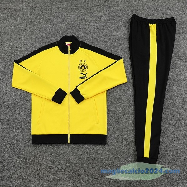 Set Completo Ropa Deportiva Con Cremallera Larga Borussia Dortmund 2023 2024 Giallo Nero Poco Prezzo