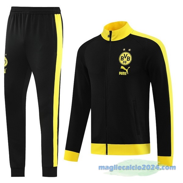 Set Completo Ropa Deportiva Con Cremallera Larga Borussia Dortmund 2023 2024 Nero Giallo Poco Prezzo