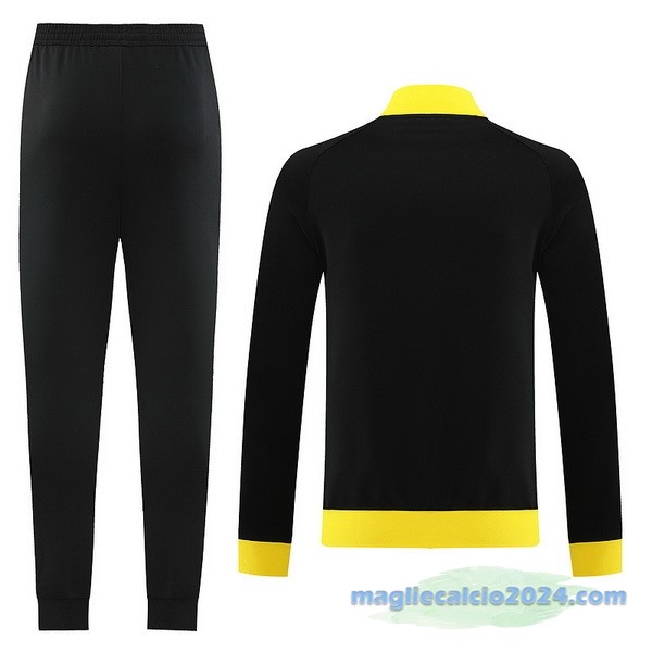 Set Completo Ropa Deportiva Con Cremallera Larga Borussia Dortmund 2023 2024 Nero Giallo Poco Prezzo