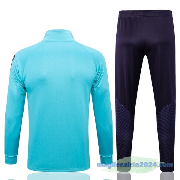 Set Completo Ropa Deportiva Con Cremallera Larga Brasile 2022 Azul Verde Poco Prezzo