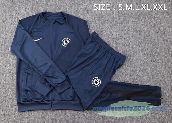 Set Completo Ropa Deportiva Con Cremallera Larga Chelsea 2022 2023 Azul Navy Poco Prezzo