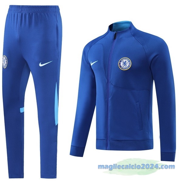Set Completo Ropa Deportiva Con Cremallera Larga Chelsea 2022 2023 Azul Poco Prezzo