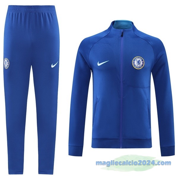 Set Completo Ropa Deportiva Con Cremallera Larga Chelsea 2022 2023 Azul Poco Prezzo