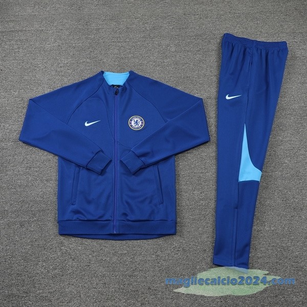 Set Completo Ropa Deportiva Con Cremallera Larga Chelsea 2022 2023 Azul Poco Prezzo