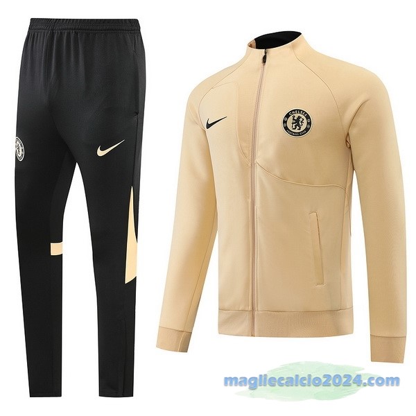 Set Completo Ropa Deportiva Con Cremallera Larga Chelsea 2022 2023 Nero Giallo Poco Prezzo