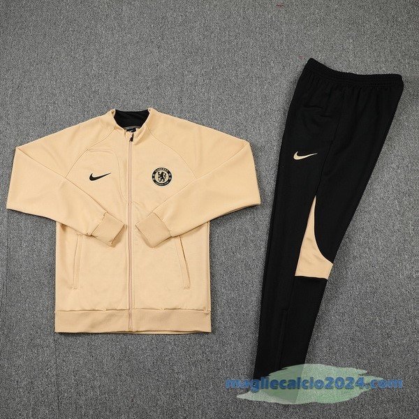Set Completo Ropa Deportiva Con Cremallera Larga Chelsea 2022 2023 Nero Giallo Poco Prezzo