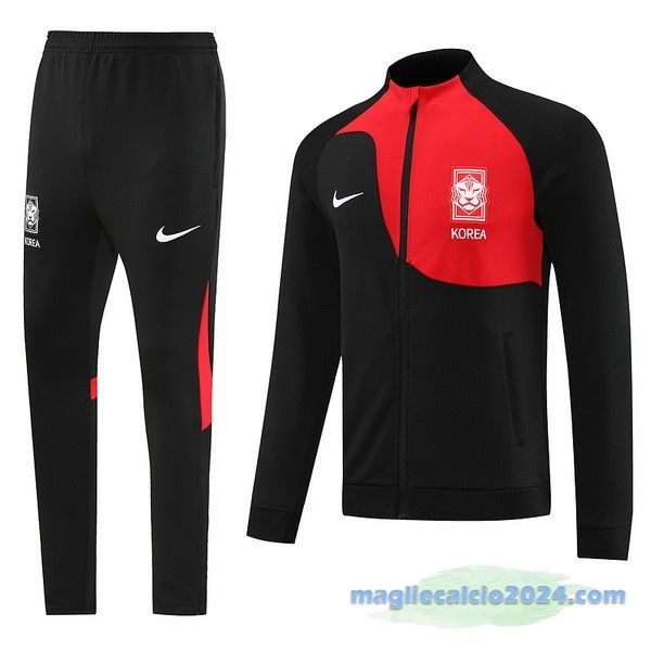 Set Completo Ropa Deportiva Con Cremallera Larga Corea 2022 Nero Rosso Poco Prezzo