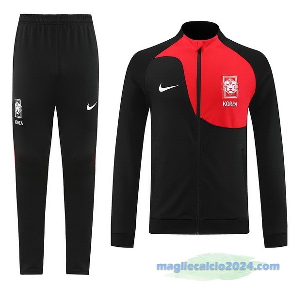 Set Completo Ropa Deportiva Con Cremallera Larga Corea 2022 Nero Rosso Poco Prezzo