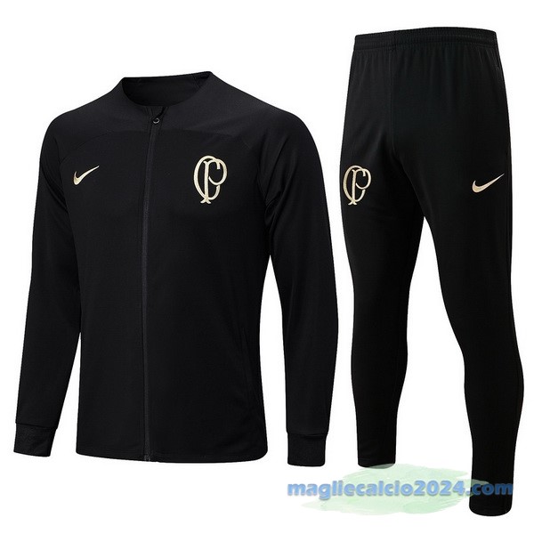 Set Completo Ropa Deportiva Con Cremallera Larga Corinthians Paulista 2022 2023 Nero Poco Prezzo