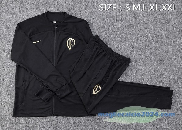 Set Completo Ropa Deportiva Con Cremallera Larga Corinthians Paulista 2022 2023 Nero Poco Prezzo