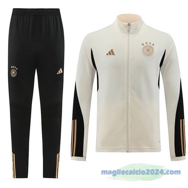 Set Completo Ropa Deportiva Con Cremallera Larga Germania 2022 Bianco I Nero Poco Prezzo