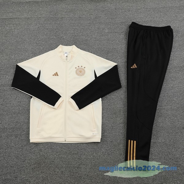 Set Completo Ropa Deportiva Con Cremallera Larga Germania 2022 Bianco I Nero Poco Prezzo