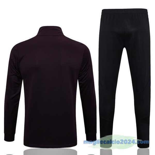 Set Completo Ropa Deportiva Con Cremallera Larga Germania 2022 Borgogna I Nero Poco Prezzo