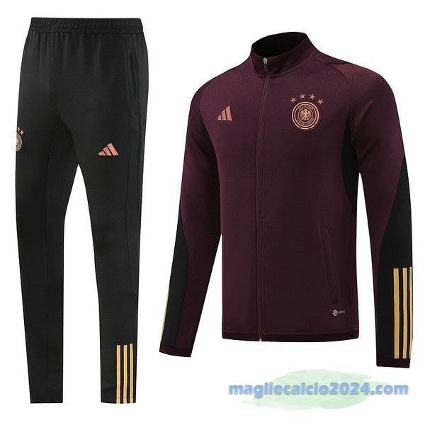 Set Completo Ropa Deportiva Con Cremallera Larga Germania 2022 Borgogna Poco Prezzo