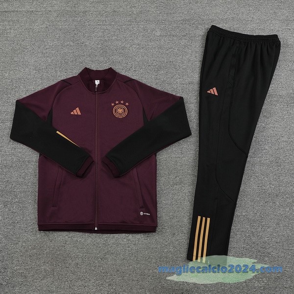 Set Completo Ropa Deportiva Con Cremallera Larga Germania 2022 Borgogna Poco Prezzo