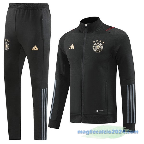 Set Completo Ropa Deportiva Con Cremallera Larga Germania 2022 Nero Poco Prezzo