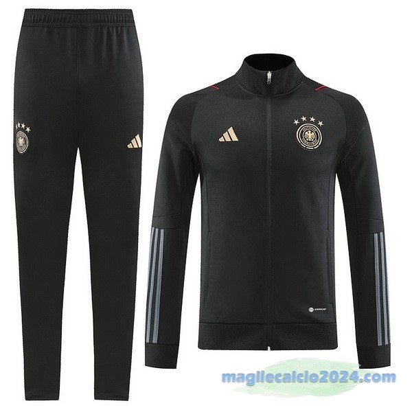 Set Completo Ropa Deportiva Con Cremallera Larga Germania 2022 Nero Poco Prezzo