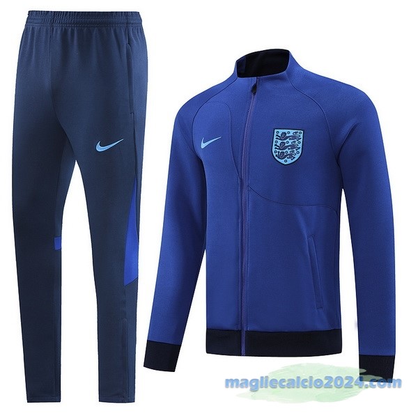 Set Completo Ropa Deportiva Con Cremallera Larga Inghilterra 2022 I Azul Poco Prezzo