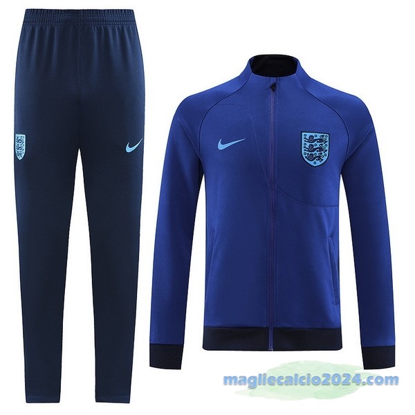 Set Completo Ropa Deportiva Con Cremallera Larga Inghilterra 2022 I Azul Poco Prezzo