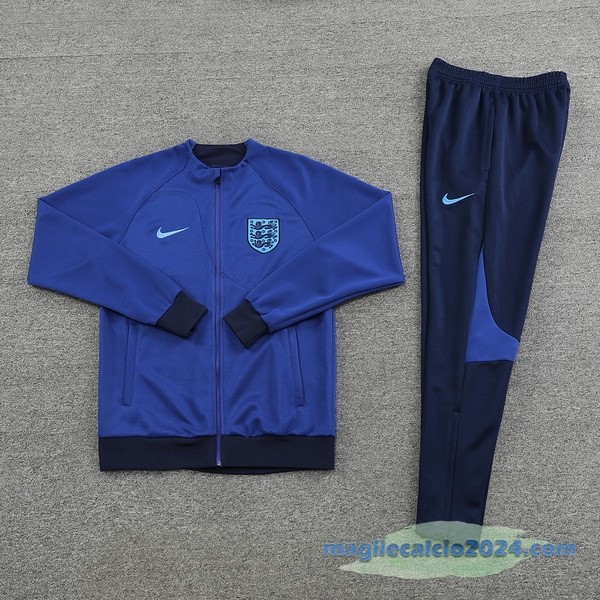Set Completo Ropa Deportiva Con Cremallera Larga Inghilterra 2022 I Azul Poco Prezzo