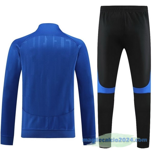 Set Completo Ropa Deportiva Con Cremallera Larga Inter Milán 2023 2024 Azul Nero Poco Prezzo