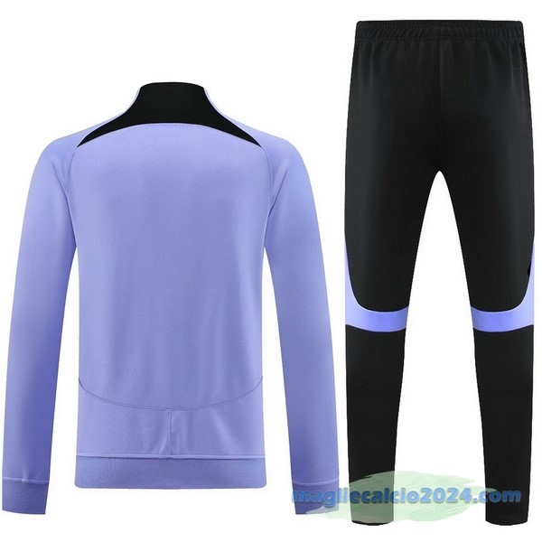 Set Completo Ropa Deportiva Con Cremallera Larga Inter Milán 2023 2024 Purpureo Nero Poco Prezzo