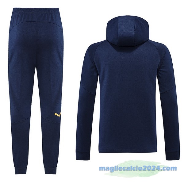 Set Completo Ropa Deportiva Con Cremallera Larga Italia 2022 Azul Navy Poco Prezzo