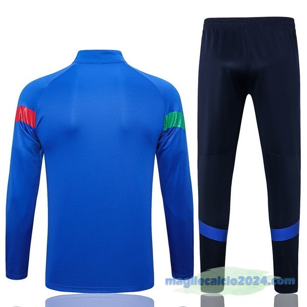 Set Completo Ropa Deportiva Con Cremallera Larga Italia 2022 III Azul Poco Prezzo